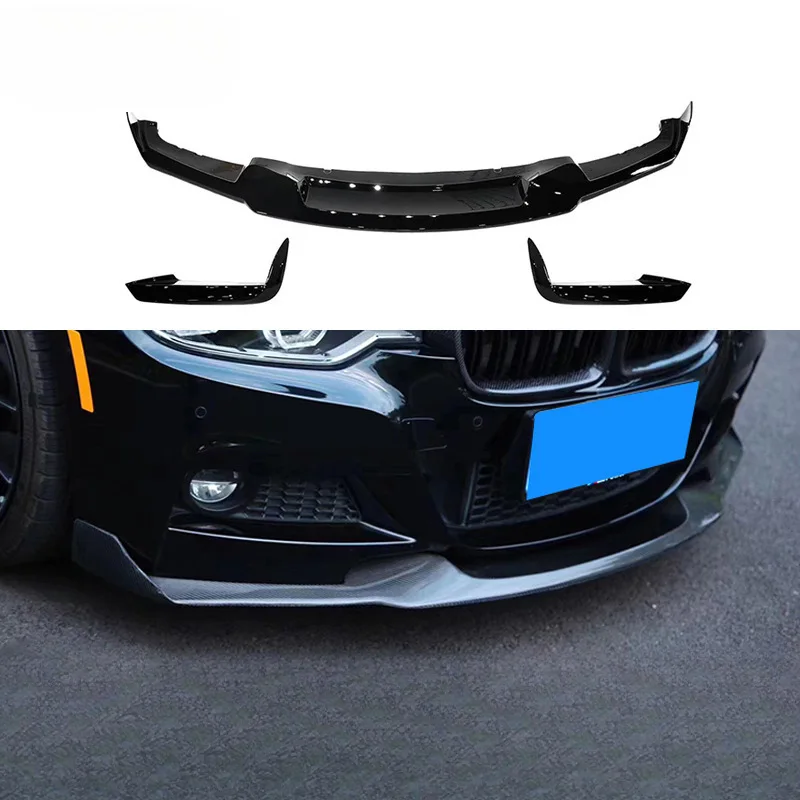 

Подходит для BMW 3-й серии Front Lip F30 F35, модифицированный стиль MAD, глянцевая черная карбоновая текстура, передняя губа, передний сплиттер, маленький корпус K