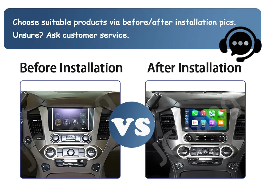 Android 16 Auto Für Chevrolet Tahoe Suburban GMC Yukon 2014 - 2021 Kabelloses CarPlay Autoradio Multimedia Stereo GPS DVD Kein 2 Din – Detail 1