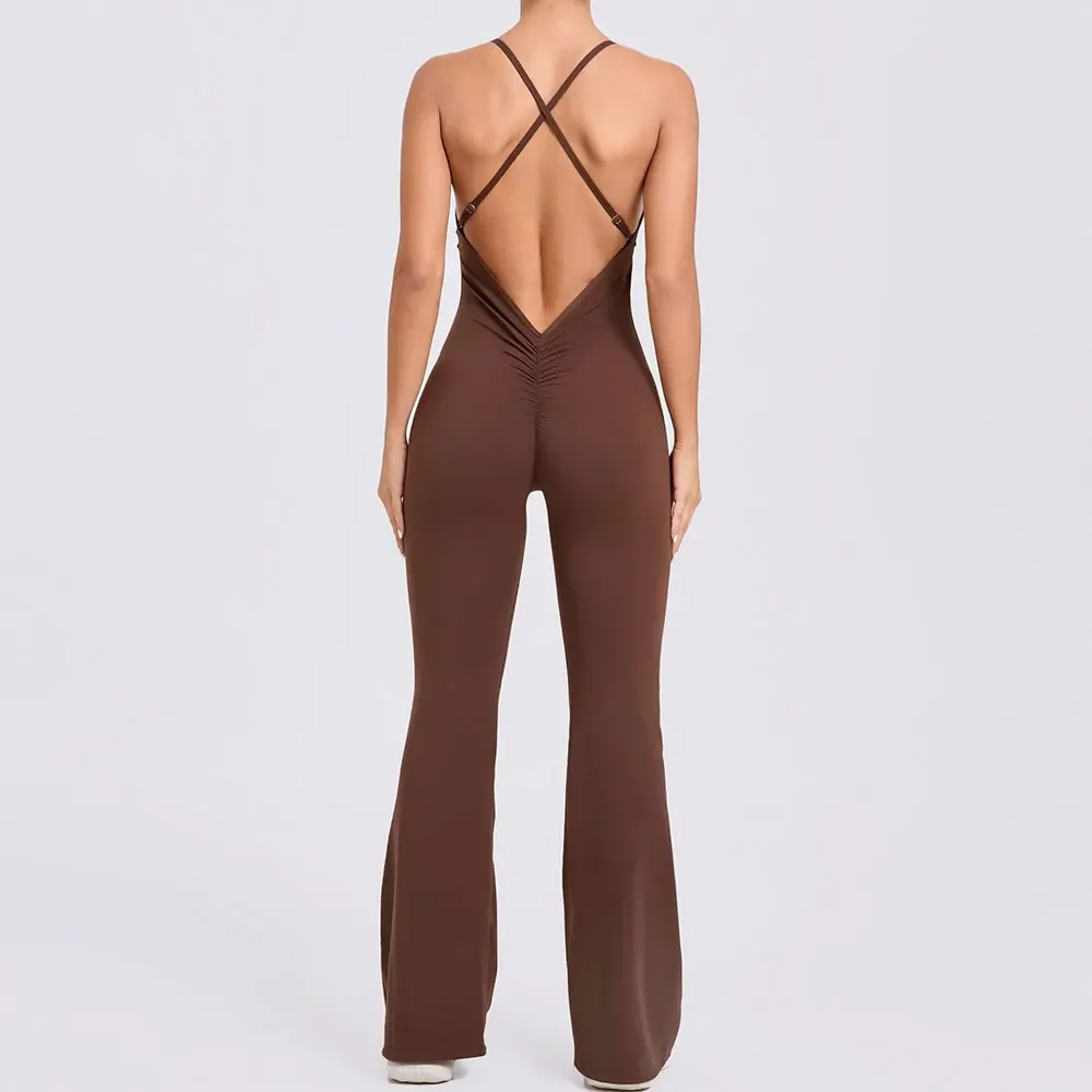 

Women Clothes Sexy Back V Jumpsuit Gym Set Yoga Suit Sportswear Women Sports Jumpsuit Fitness Rompers Stretch Workout Bodysuits