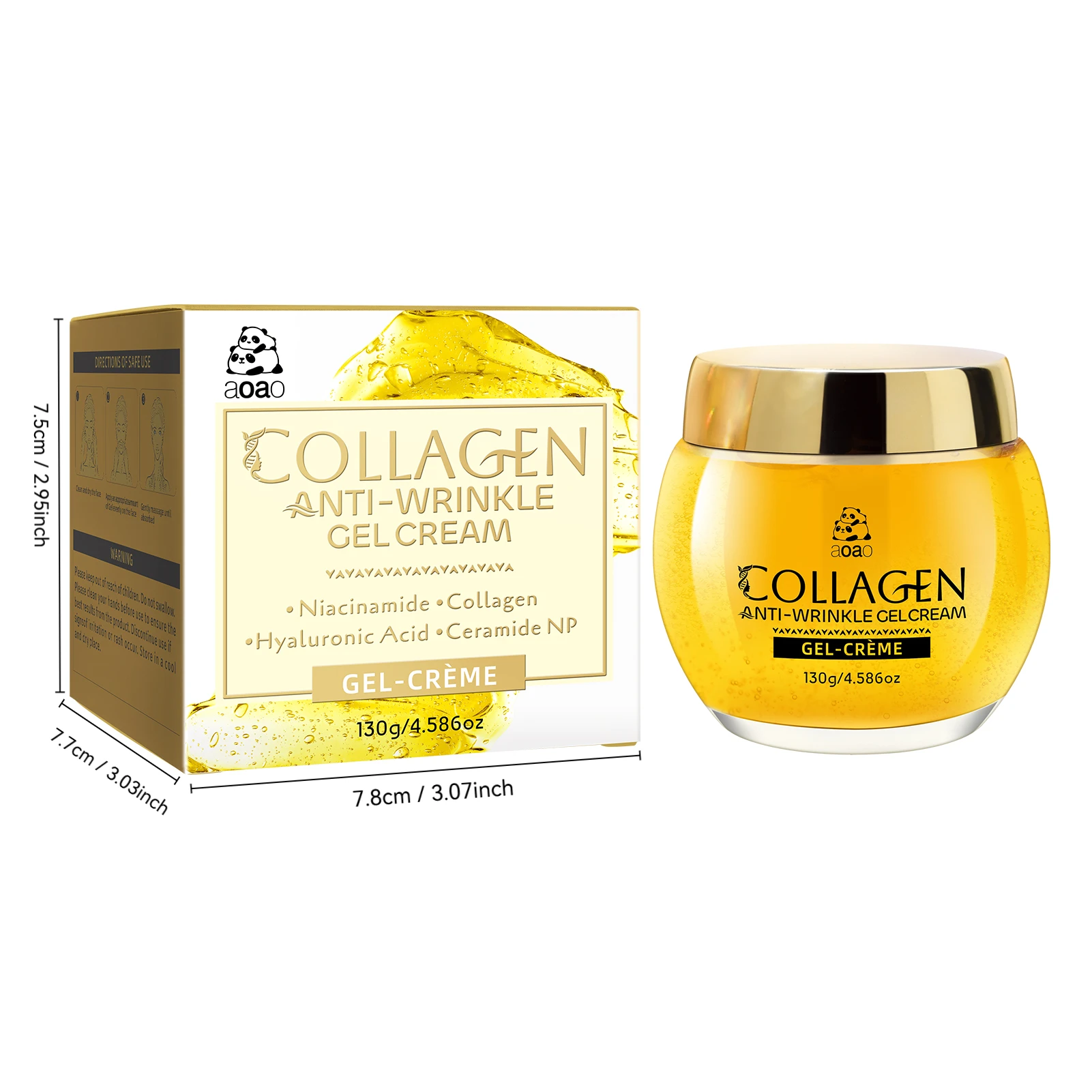 Collagen Gel Cream with Retinol and Hyaluronic Acid for Lightweight Hydration, Non-Greasy Feel.