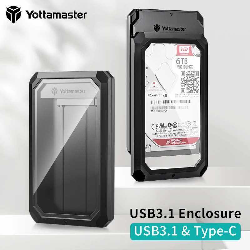 Yottamaster 2.5inch HDD Case SATA3.0 to USB 3.1 5Gbps Support 7-9.5mm 2.5