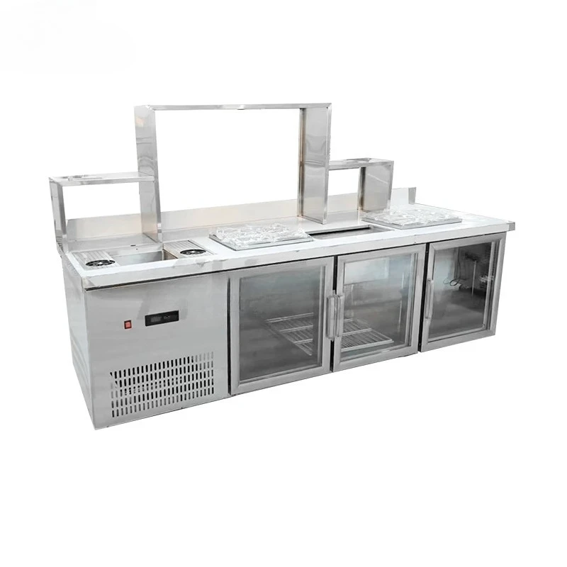 Commercial Milk Tea Bar Refrigerator Freezer Water Bar Counter