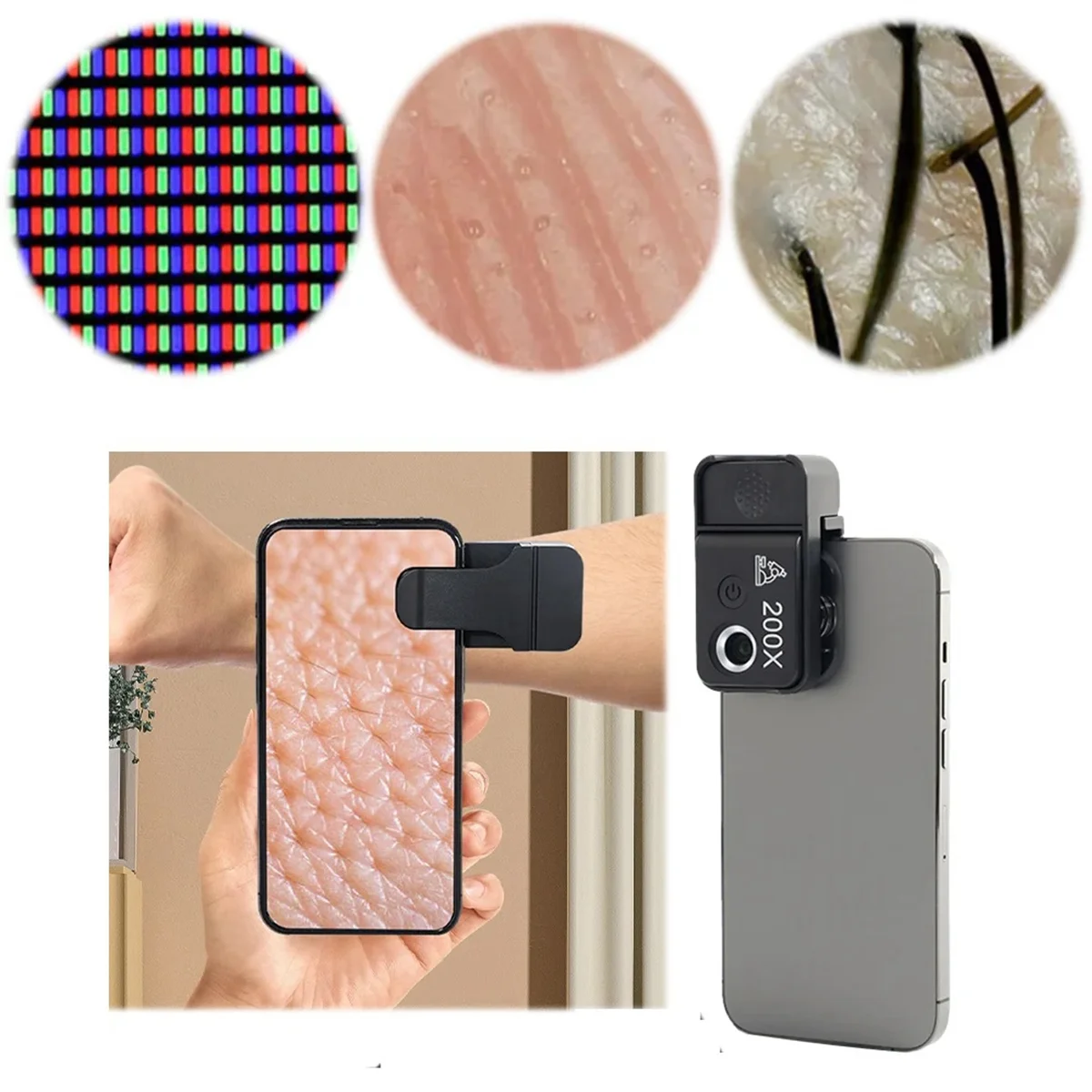 N18R New 200X Magnification Phone Mobile Macro Lens USB Mobilephone Microscope Phone Mini Pocket Microscope for Phone