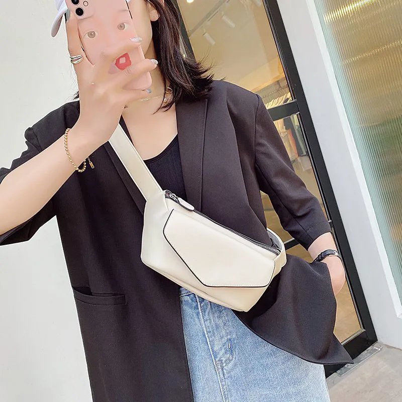 Solid Color Waist Bags For Women Quality Leather Crossbody Bag Travel Small Chest Bag Women Fanny Pack Belt Bag Female Purses