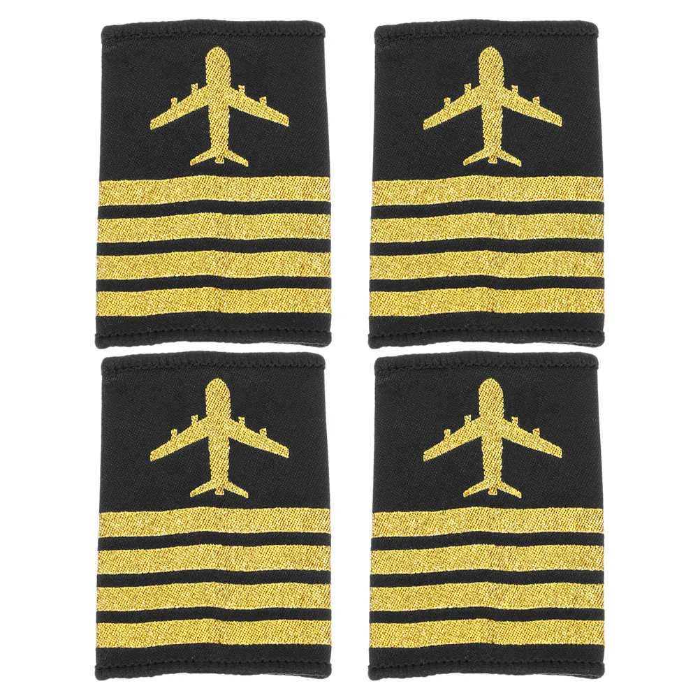 

2 Pairs Shoulder Pilot Epaulets Boards Epaulets for Pilot Uniform Aviation Patches Craft Durable Captain Badge