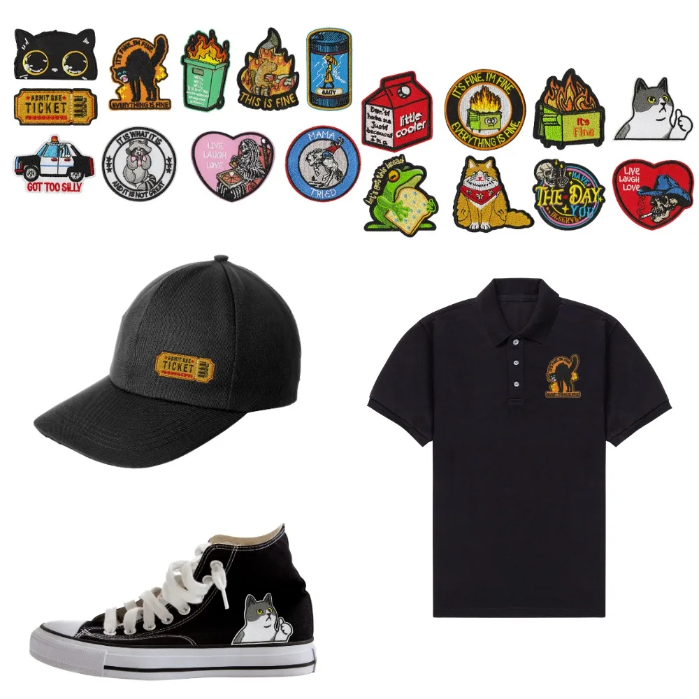 

Duck Goose Stickers Embroidery Patch Badge Cat Graphic Decorative Backpack Tactical Armband Shoulder Iron on Patches Appliques