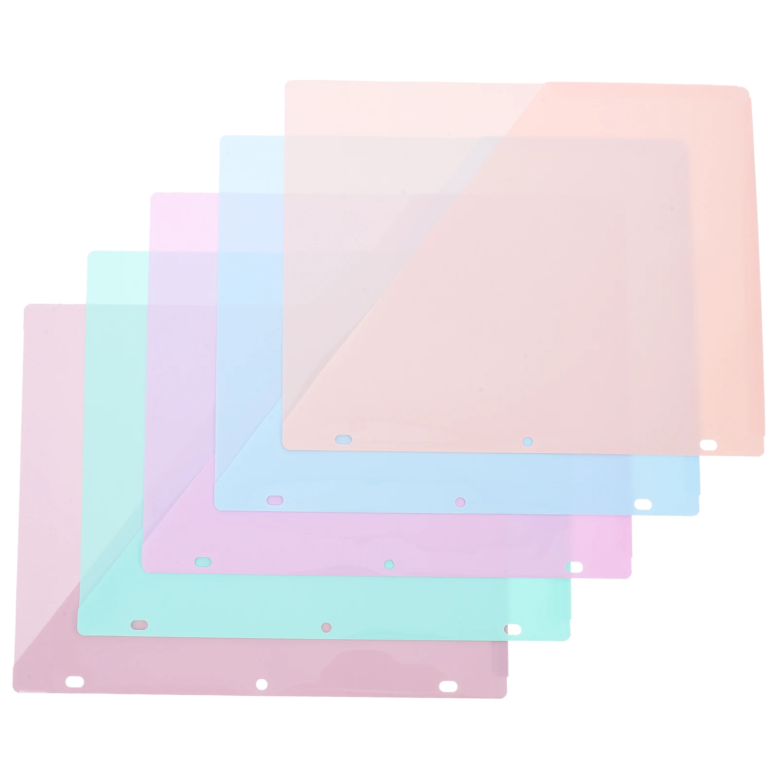 

5 Pcs A4 Loose Leaf Information Bag Binder Folders with Pockets Hole Plastic Document Envelope Pp