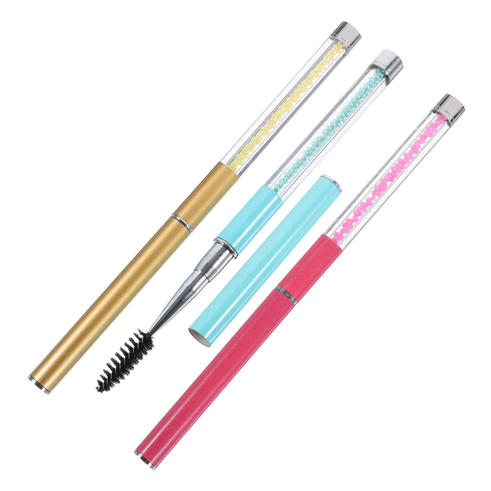 

3pcs Portable Eyelash Makeup Artificial Eyelash Brush Comb Supplies Eyebrow Comb (Random Color and Style)
