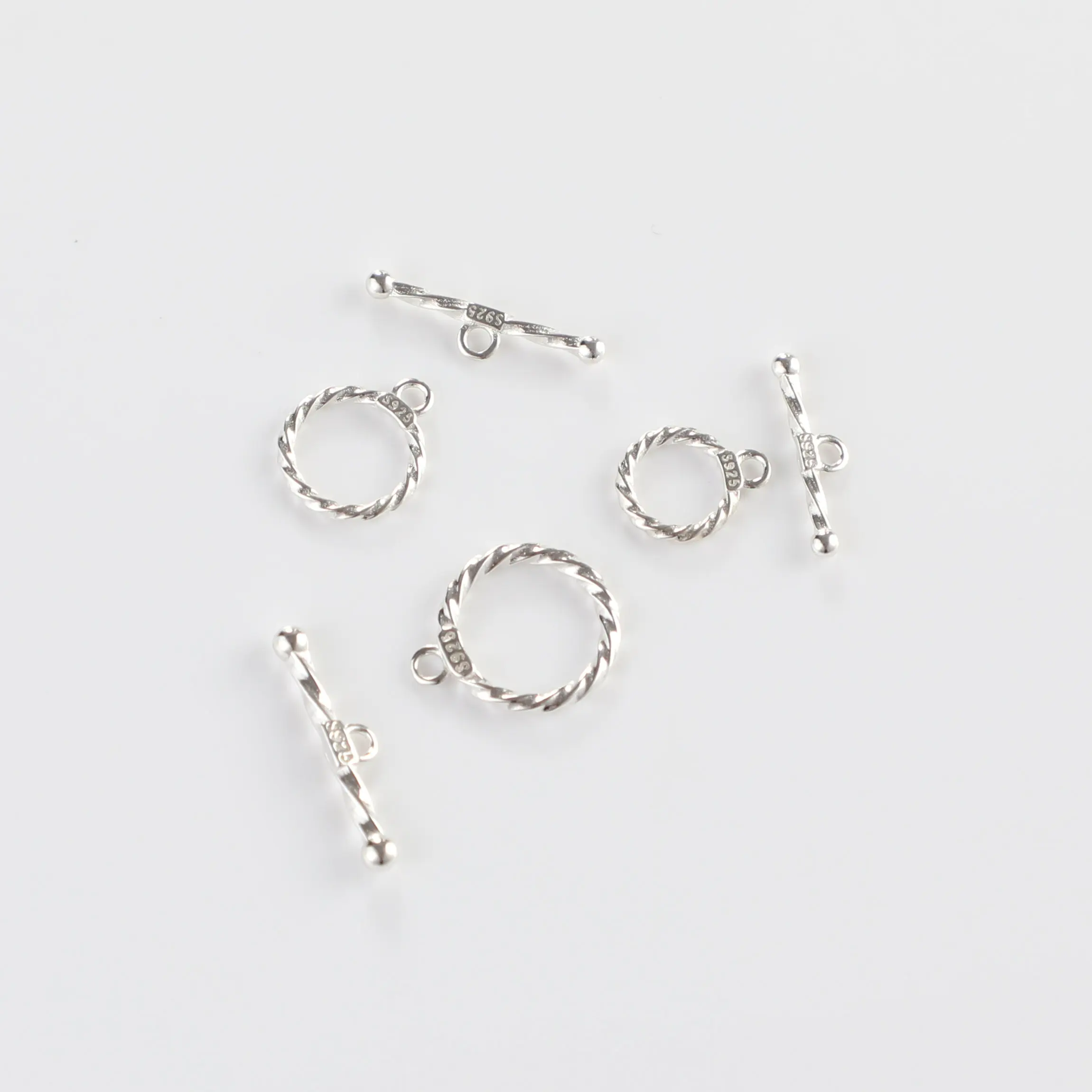 925 فضة الملتوية OT المشابك ، السنانير DIY بها بنفسك سوار ، صنع قلادة ، العثور على المجوهرات الجميلة ، 1Set #3