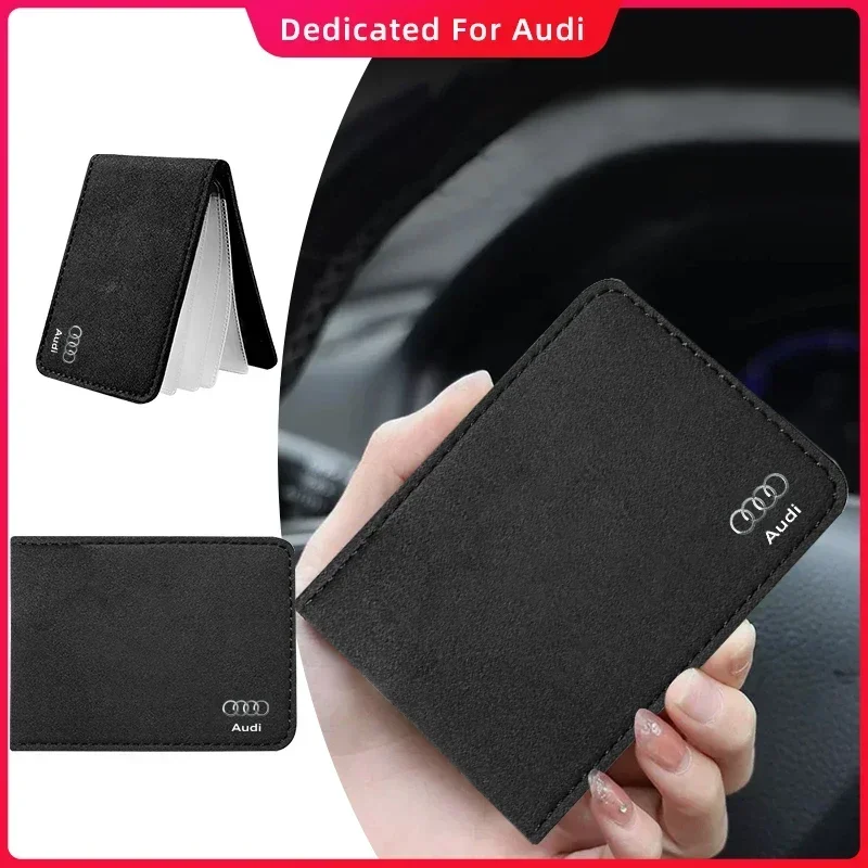 Auto Driver License Cover Suede Anti-Fur Car Driving Documents Case Credit Card Holder For Audi A6 A3 A4 A5 A7 A8 S3 S4 Q2 Q3 TT