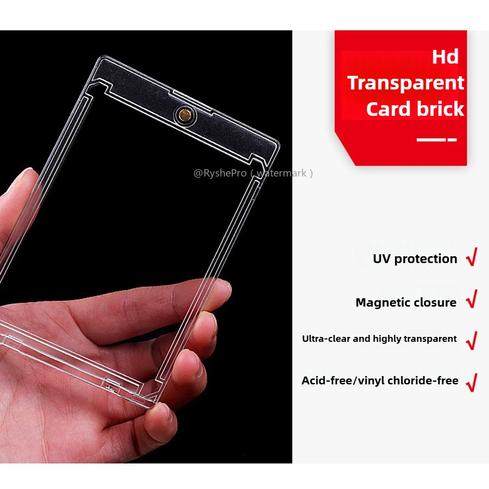 10pcs Card Case Holder 35pt Magnetic Card Holder for Trading Cards Hard Plastic Card Sleeves for MTG TCG Baseball Sports Cards view 3