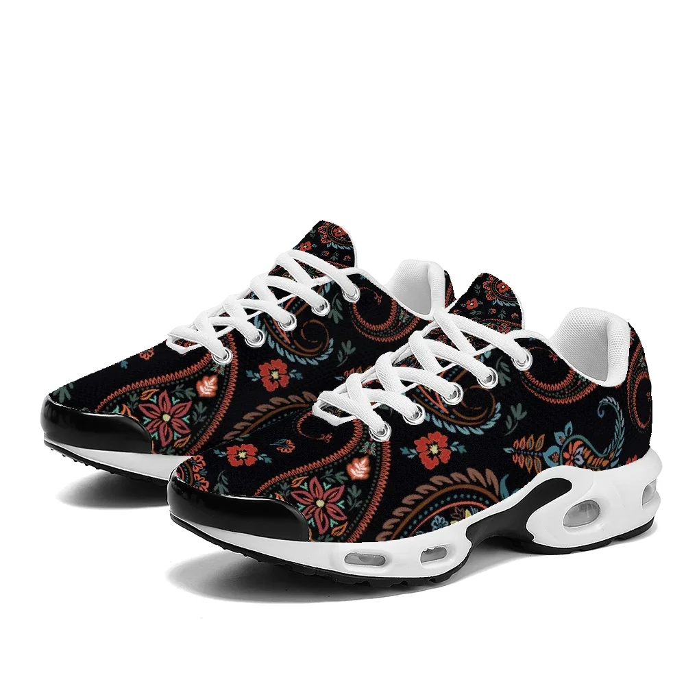 

Black patterned printed casual air-cushioned shoes breathable mesh upper for man and women athletic shoes