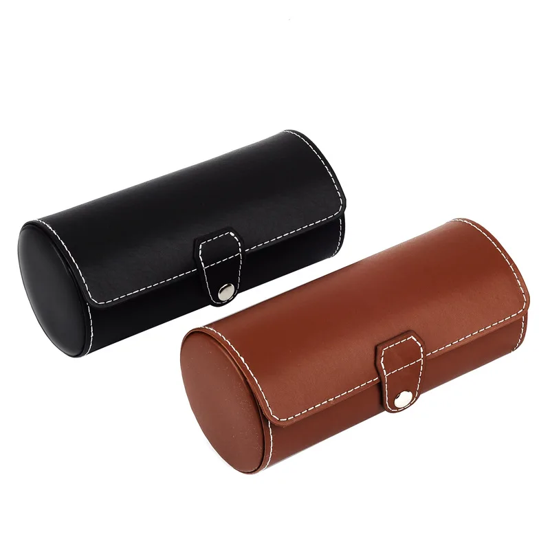 

Leatherette Roll Black/Brown Watch Storage Pouch Watch Organizer Leather Watch Case For Business Travelers Gifting Option
