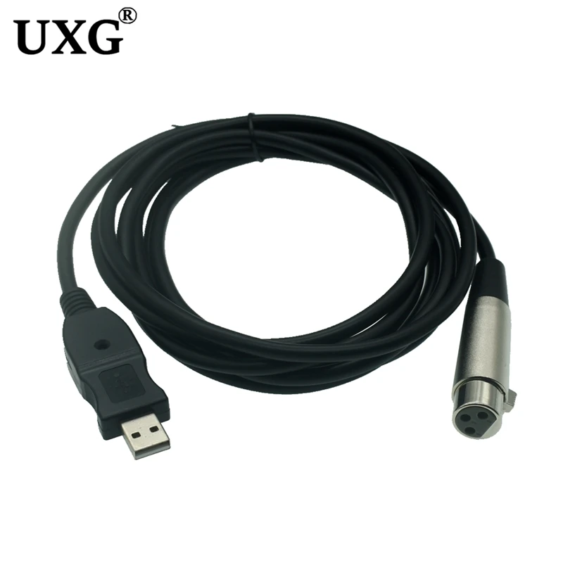 2M 3M USB Male To 3 Pin XLR Female Microphone Cable Cord Studio Connection Wire Computer Audio Data Cable Adapter