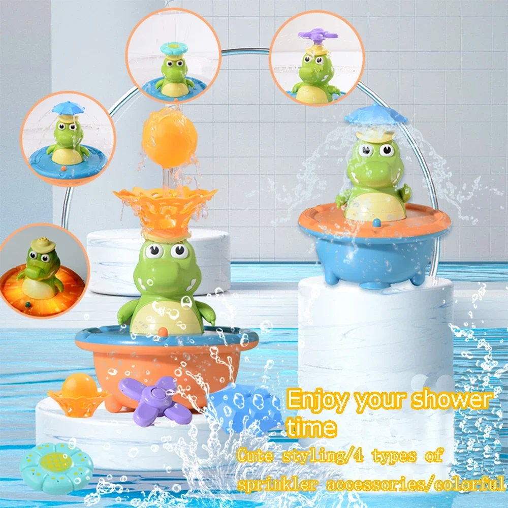 Jouets de bain pour bébé, parfaits pour s'amuser dans la baignoire et les pulvérisateurs de piscine, style jet d'eau, forme de crocodile mignon, cadeau de vacances idéal pour bébé, 6 pièces