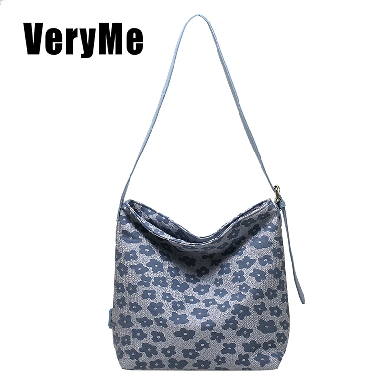 VeryMe-Bolso de hombro de lona para mujer, bandolera informal de gran capacidad, 2022