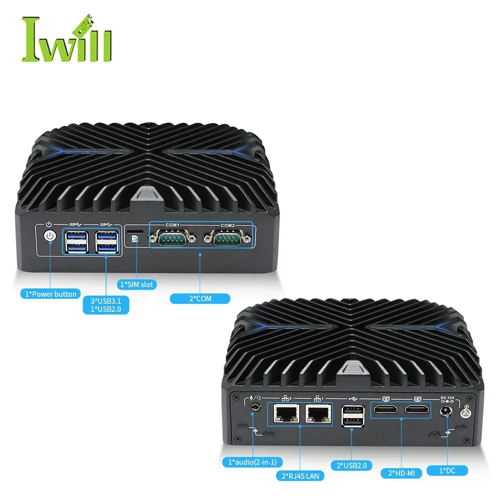 Core 12th Gen Mini Pc Ddr4 M.2nvme Dual Screen Display Hd*2 Fanless Mini Pcs Computer