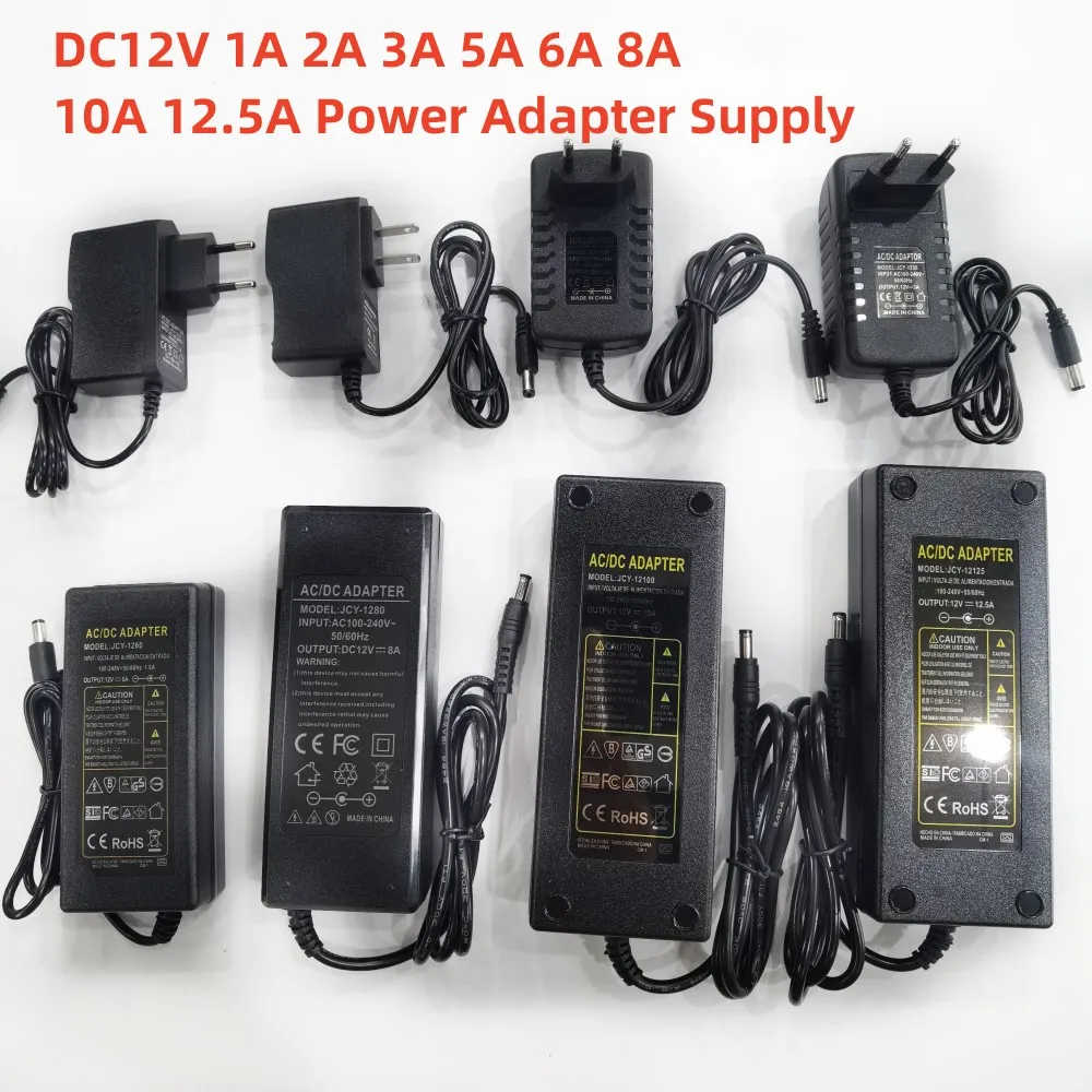 12V 1A 2A 3A 5A 6A 8A Power Adapter Supply DC12 Volt Lighting Transformers LED Driver Power Adapter Strip Lamp