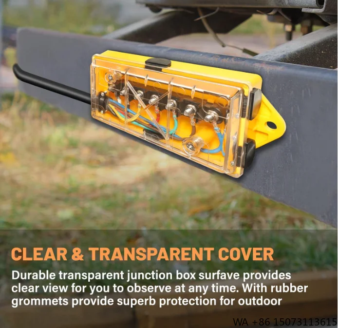 

7-контактный штекерный шнур прицепа, 8-футовая 7-полюсная распределительная коробка с 7 клеммами для подсчета освещения прицепа автофургона