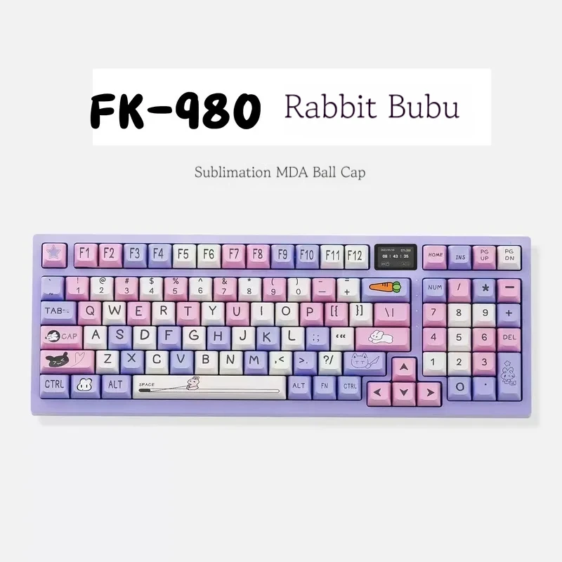 Fk980 Wireless Bluetooth Gaming Keyboard 99 Key Type-C Hot Swappable Suitable Esports Gamers Computer Office Mechanical Keyboard