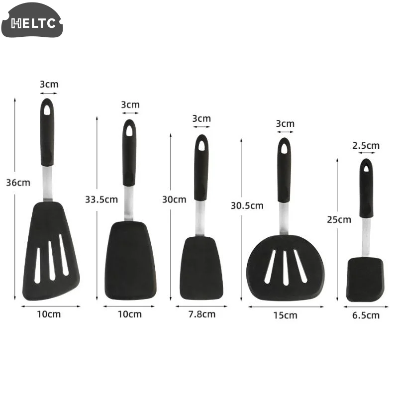 Frying Shovel Leaking Shovel Cooking Utensils Stainless Steel Silicone Kitchenware Fried Fish Steak Spatula Cooking Tool