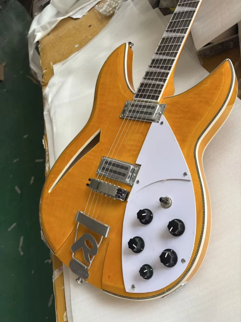 Factory, 6-string guitar, rosewood fingerboard, fishbone binding, flame maple veneer, real picture, free delivery
