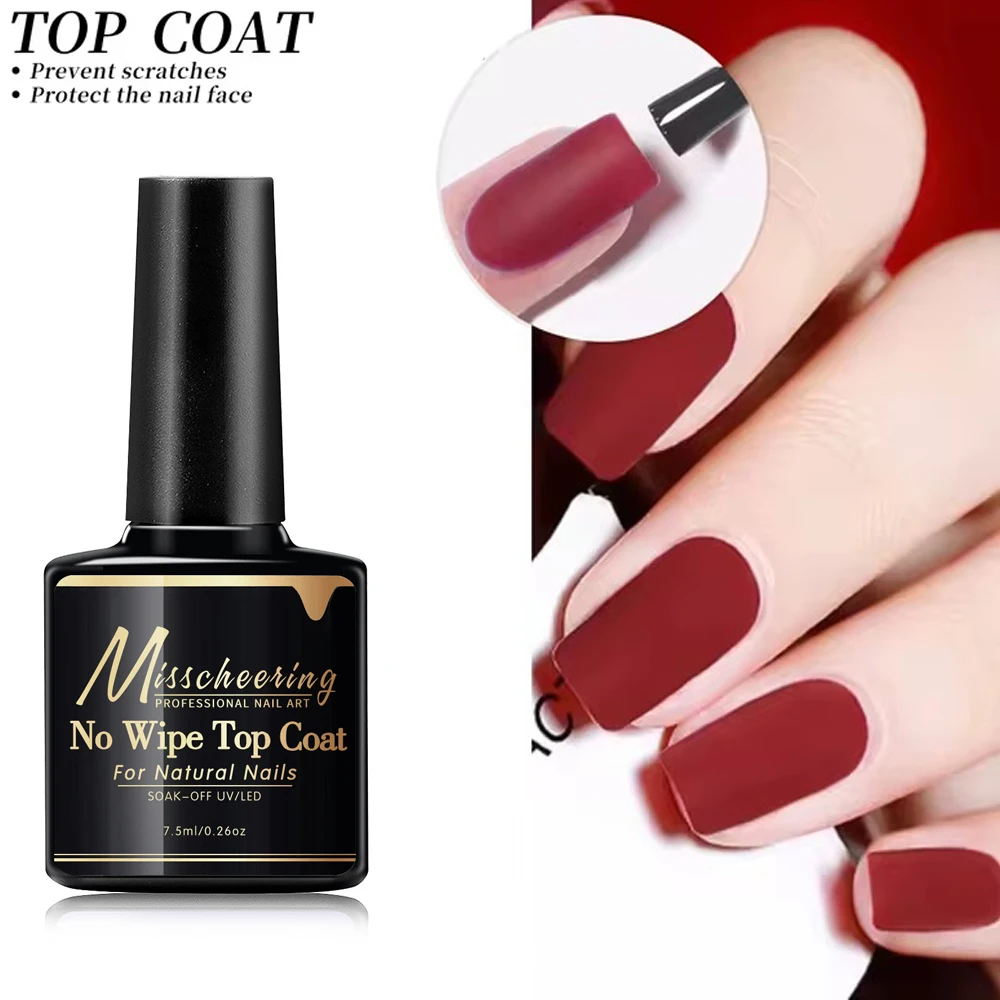 7.5Ml Top Coat & Base Coat Uv Gel Nagellak Geen Veeg Top Coat Semi Permanente Uv Led Doorweekt Gel Top/Base Coat Nagelgel