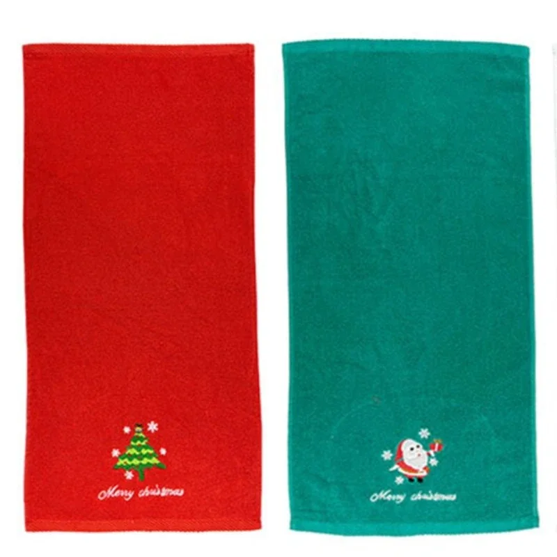 سانتا كلوز هدية السنة الجديدة رجل امرأة المنزل الحمام غسل اليد الوجه منشفة القماش غسل القماش زينة عيد الميلاد منشفة الوجه الأحمر
