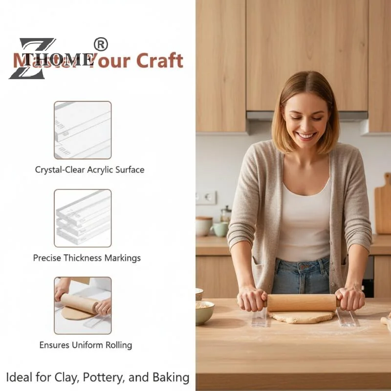 12Pcs 6 Size Acrylic Polymer Clay Depth Guide Set 234567mmAdjustable Clay Rolling Pin Guide With Protective Film For Kit