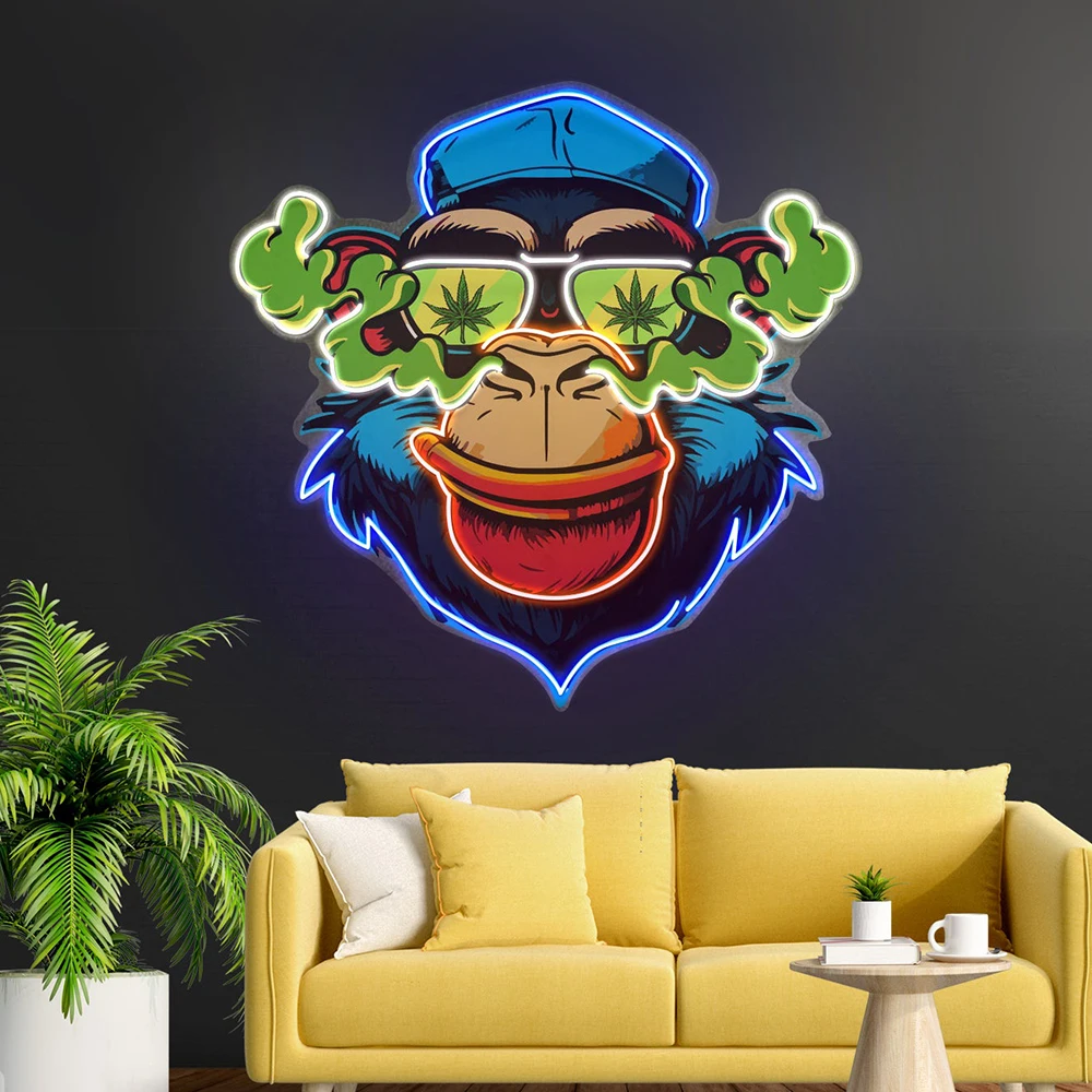 Flamboyant Monkey Neon Light Sign for Business Shop Window Hanging Neon Light Custom Bar Pub Decoration Sign Personalized Gifts