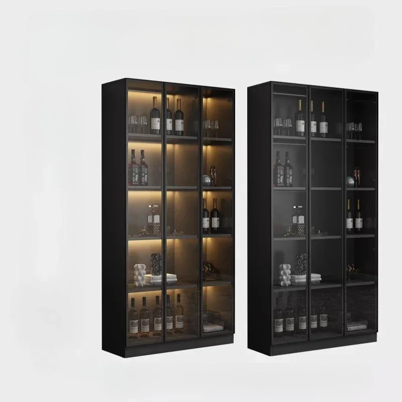 Canteen Furniture Showcase Corner Curio Display Cabinet Glass Wheel Wine Fridge Cabinet Whiskey Accessories China Cabinets Bar