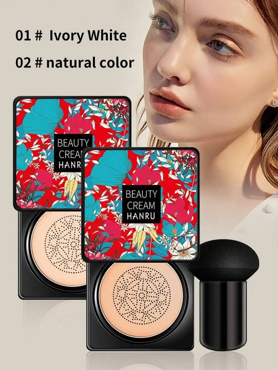 HANRU All in One Radiate Beauty with Mushroom Air Cushion BB Cream Moisturizing Nourished Clear Complexion Lightweight Cushion