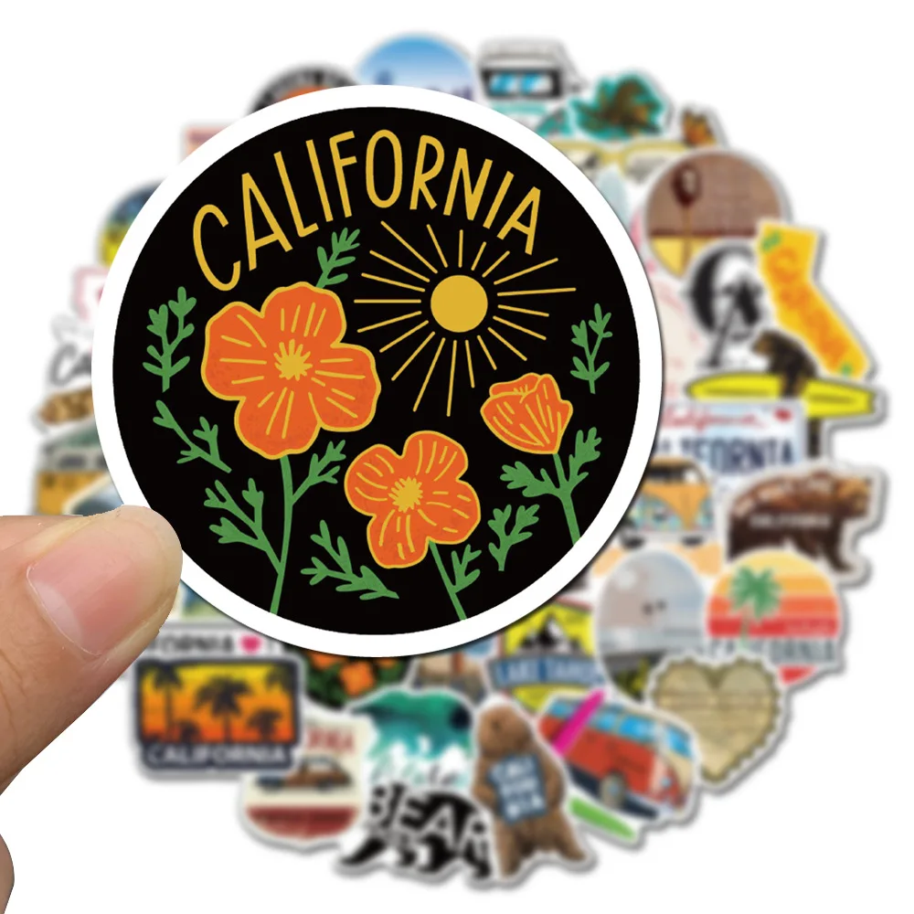 10/50pcs USA California Scenery Stickers Forest Grizzly national park Surfing Vacation Decal Sticker To DIY Laptop Phone Guitar