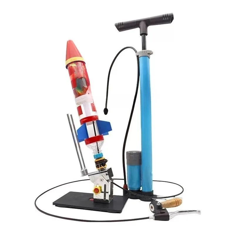 Water rocket launcher with parachute a full set of production materials handmade by children DIY