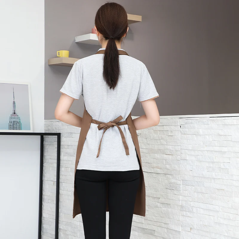 Kitchen Cooking Apron for Women and Men Large Pockets Simple Waterproof Waiter Bbq Aprons Baking West Restaurant Cafe Overalls