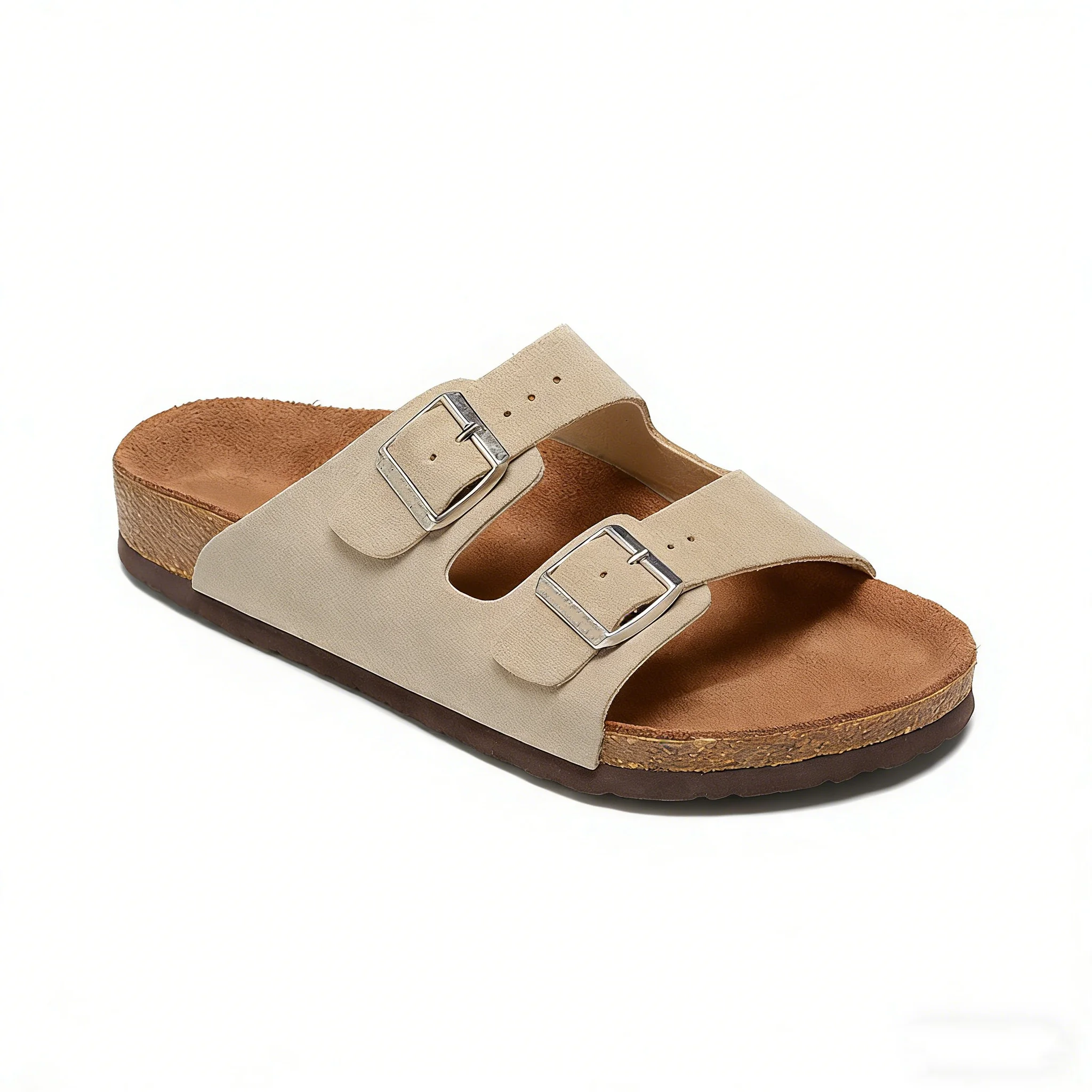 

Unisex Classic Double Buckle Cork Footbed Sandals Non-Slip Comfortable Casual Shoes