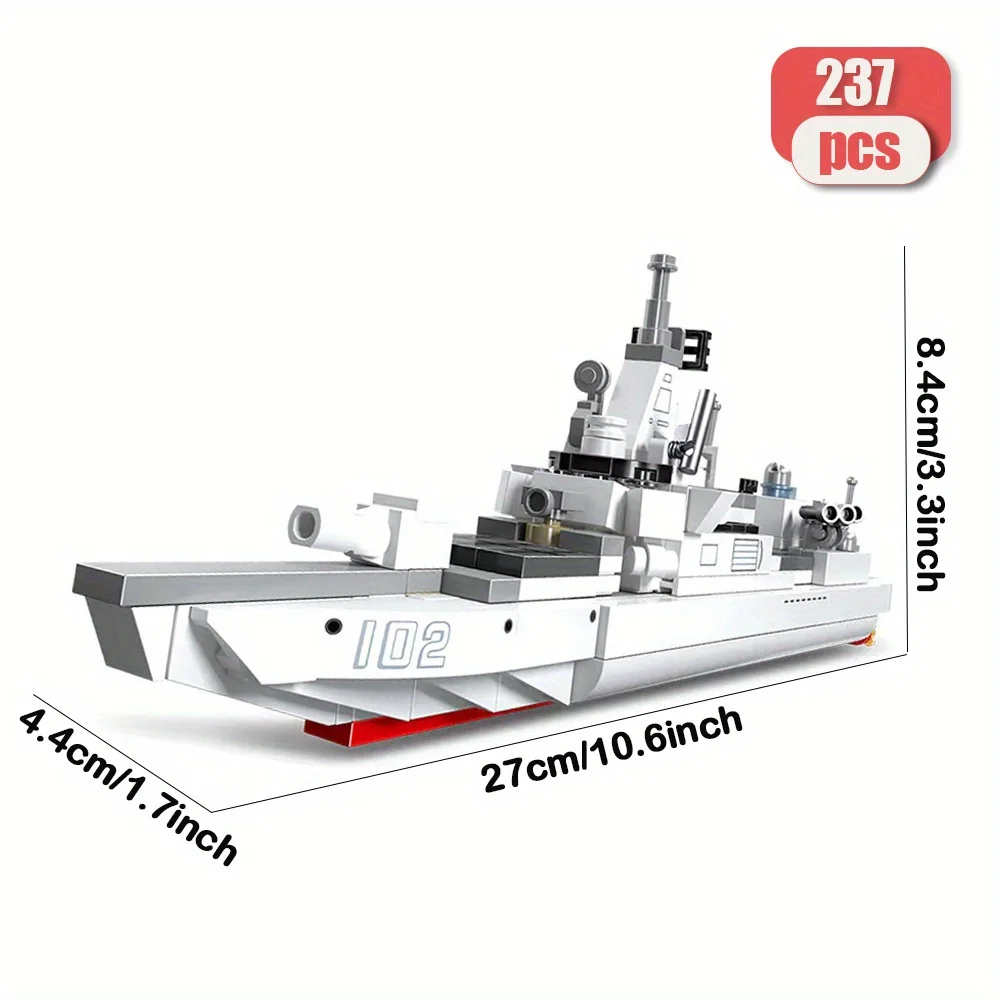 creative expert Military Technic Glory Mission battle ship 237pcs the world war moc Building Block model toy gifts Christmas