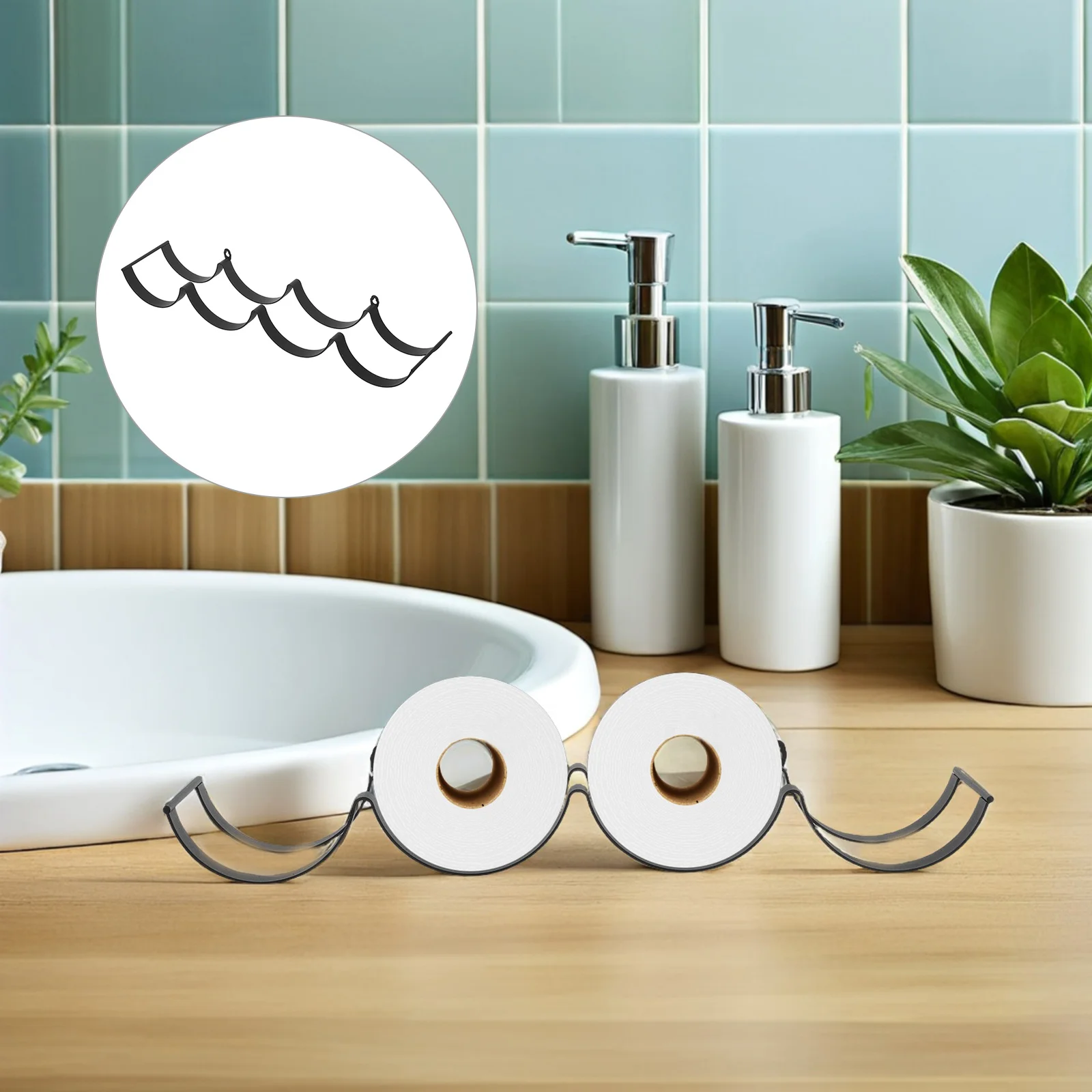 

Cloud Toilet Paper Holder Black Metal Wall Mounted Tissue Organizer Storage Rack For Bathroom Accessories