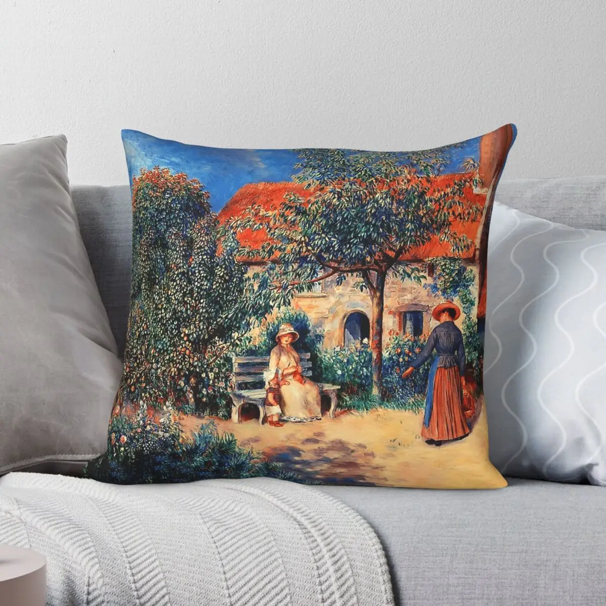 Pierre-Auguste Renoir In Brittany En Bretagne Pillowcase Polyester Linen Velvet Pattern Zip Decor Sofa Cushion Cover