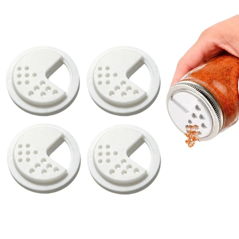 Convenient Adjustable Spice Shaker Lids Air Tight Plastic Seasoning Jar Lids Leak Proof Dual Function Mason Jar Lids Kitchen