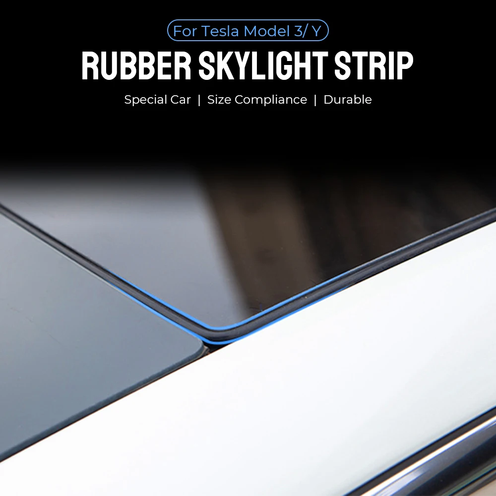 For Tesla Model 3 Model Y Rubber Skylight Strip Noise Insulator Car Modify Accessories Anti-Dust Waterproof Sunroof Seal