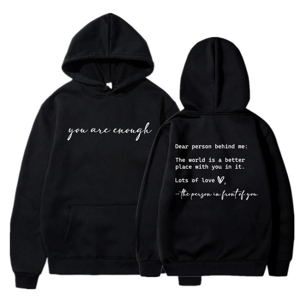 Dear Person Behind Me Print Hooded Plus Size Hoodie Women Sweatshirts Harajuku Long Sleeve Girl Streetwear Loose Casual Pullover