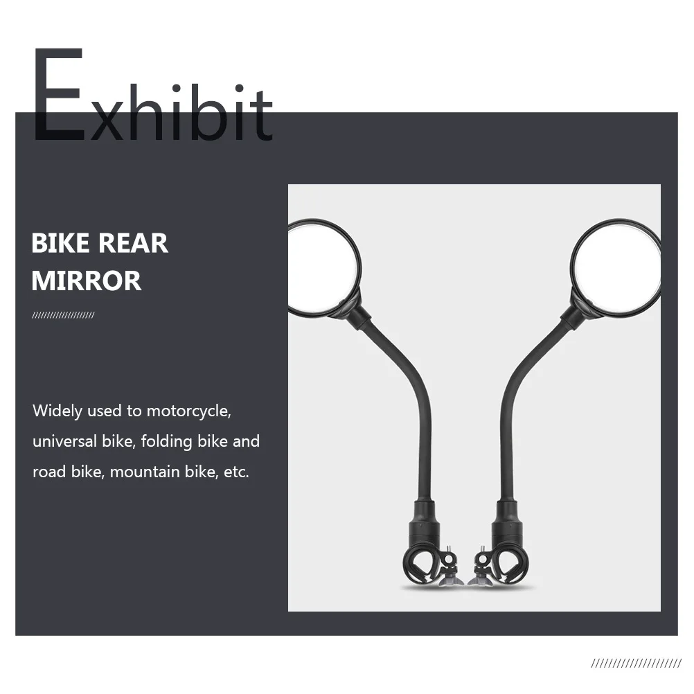 

2Pcs Bike Rearview Mirrors Adjustable Aluminum Pole ABS Shell Wide View Convex Handlebar Mirror for Motorcycle Mountain Road