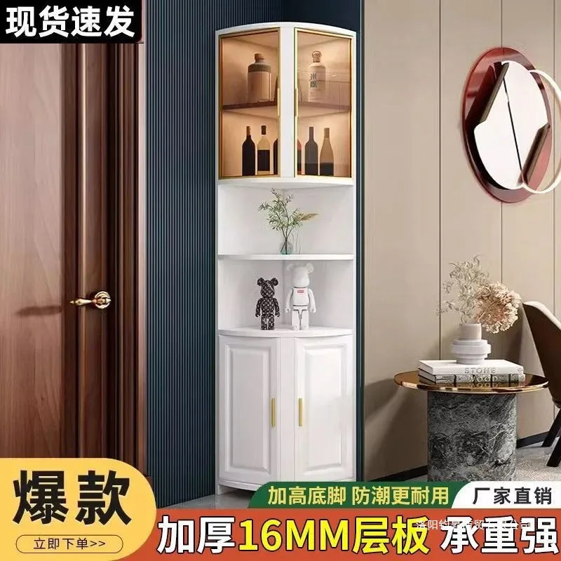 Solid wood corner cabinet Corner triangle cabinet Corner side cabinet Storage storage rack