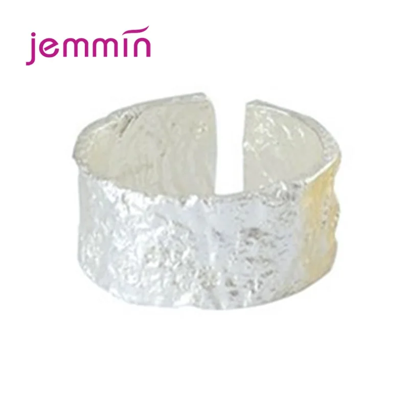 Novel Shape Genuine 925 Sterling Silver Rings Wide Open Finger Round Rings High Quality Modern Women Dance Party Jewelry Gift
