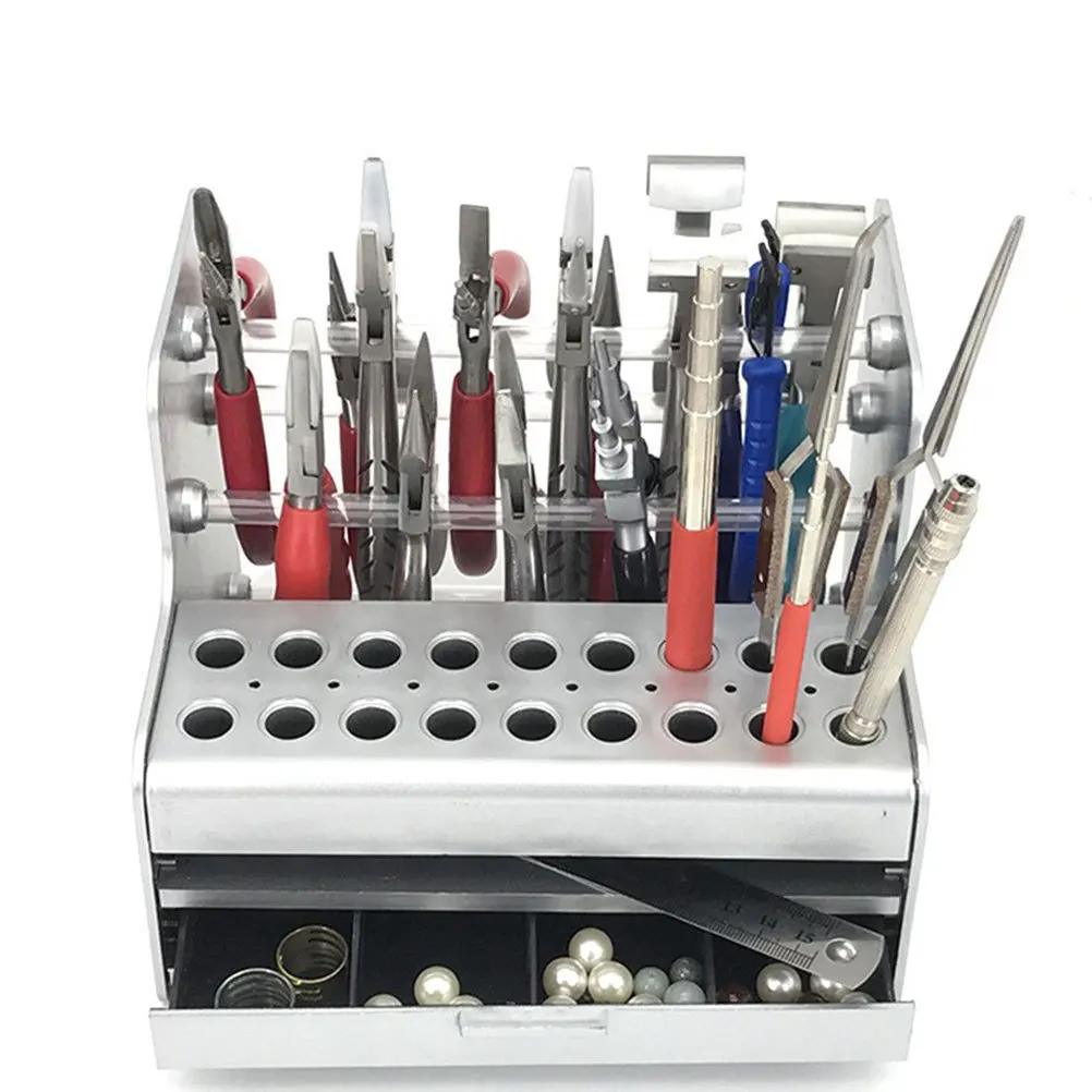 كماشة سطح المكتب الصغيرة المنظم الرف المدمجة أداة حامل كماشة حامل الأدوات أدوات التخزين المنظم ذو طيات الرف