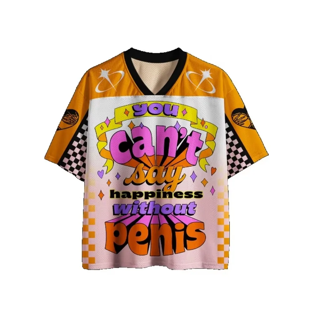 Checkerboard Pattern Retro Sport Quickdry Breatha 3D Printed Men V-Neck T-Shirt Street Fashion Hip-Hop Y2K Parent-child Clothing