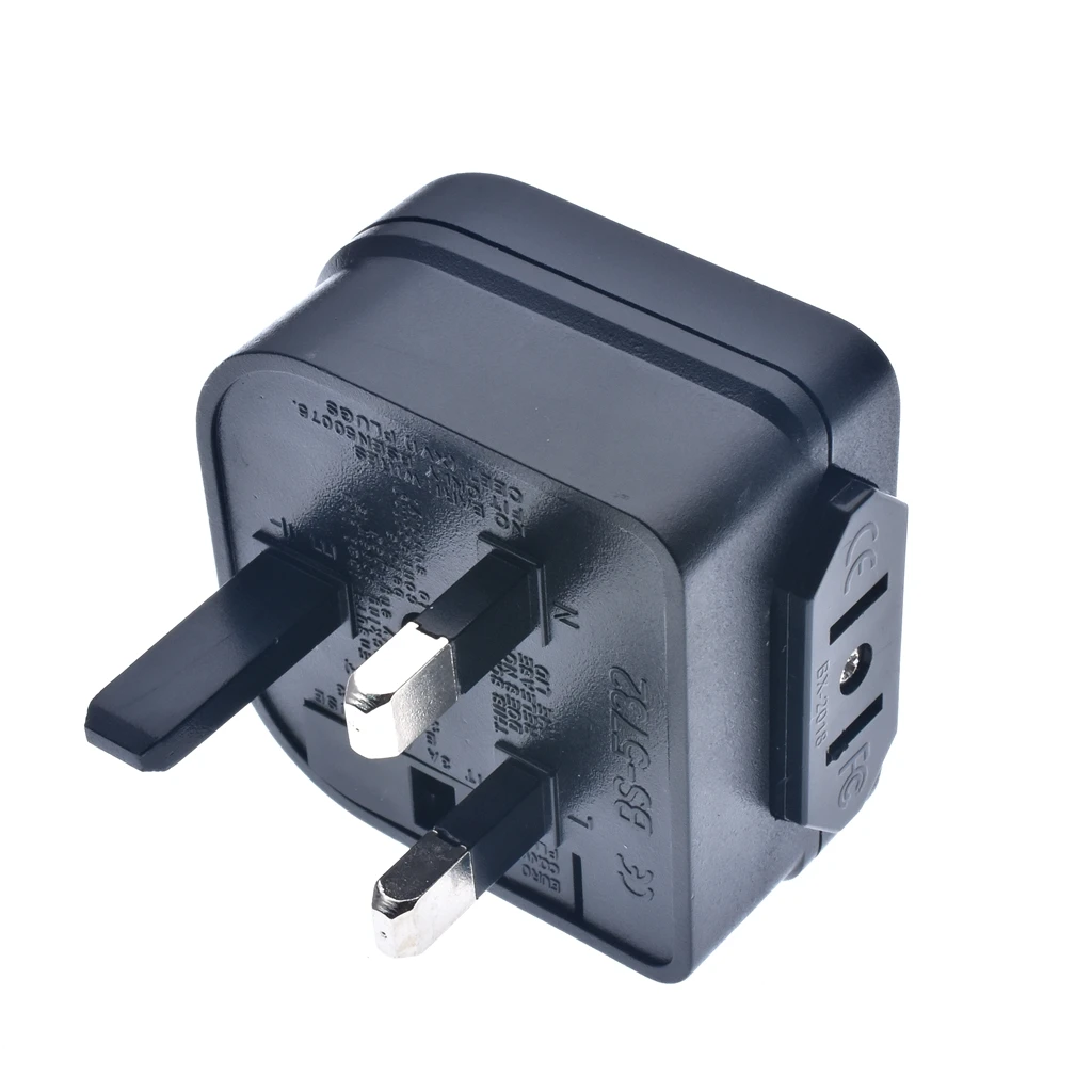 UK Converter With Fuse, US/Janpan/China 2 Flat Parallel Pin Plug To Singapore Malaysia Hongkong Socket Power Adapte