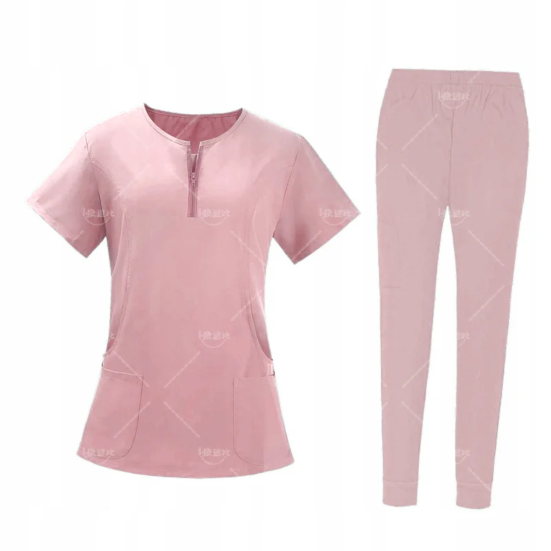 Peelings Uniformen Männer Mode Sets Kurzarm Anzug Arzt Krankenhaus medizinische elastische Taille Jogger Pflege Peelings für Frauen