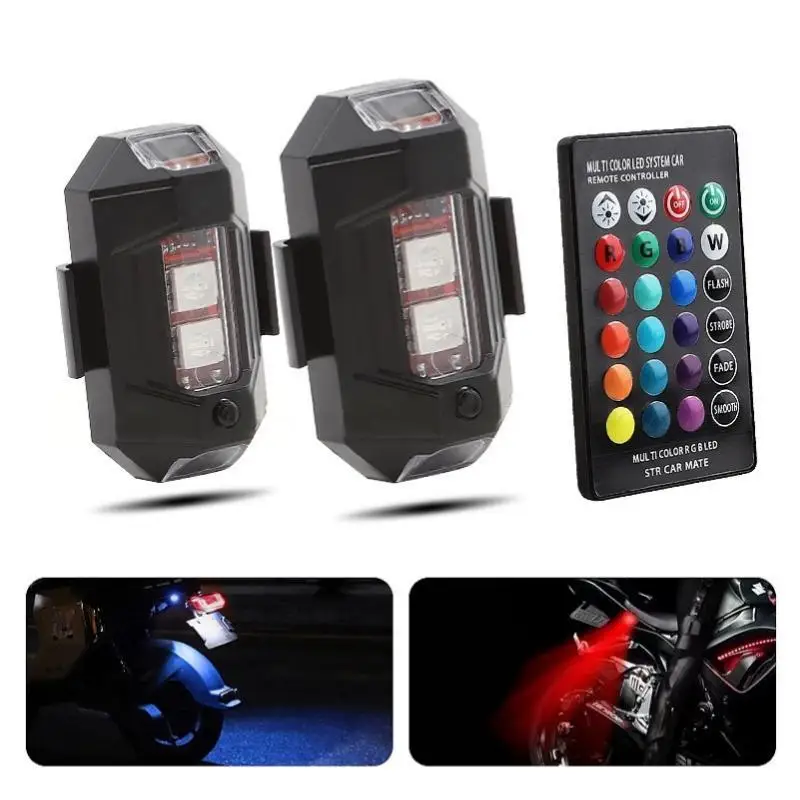 USB Charging Wireless LED Strobe Safety Warning Light Remote Control Flashing for Car Pickup Motorcycle